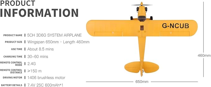 XK A160 J3 RC Airplane EPP Remote Control Airplane for Adults 3D/6G 2.4G 5CH Brushless 650mm Wingspan Fixed Wing RC Aircraft with Quick Release Military Plane Toy Gift -RTF