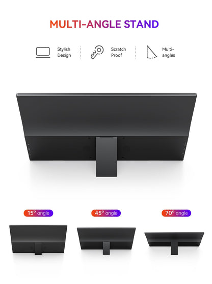 UPERFECT Portable Monitor, 15.6" 125% sRGB 1080P Ultra-Slim Travel Monitor USB C HDMI Plug & Play IPS Gaming Monitor Built-in Stand Dual Speakers External Screen for Laptop Phone Game Console