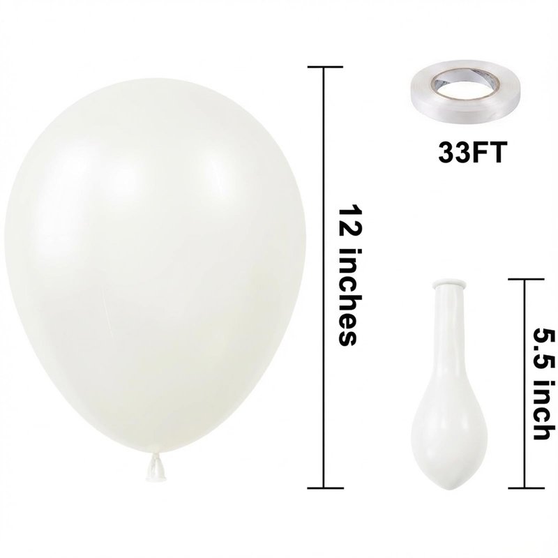 KBZVNAF Pearl White Latex Party Balloons - 50 Pack 12 inch Helium Matte White Ivory Balloons for Wedding Bridal Shower Baby Shower Birthday Party Decorations