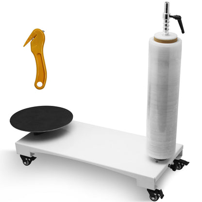 Manual Stretch Film Wrapping Machine,Film Dispenser Wrap Bench,Heavy Duty Unibody Film Wrapper Table Pallet Box Shrink for 12-20in Film