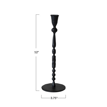Creative Co-Op Decorative Hand-Forged Metal Taper Holder, Black