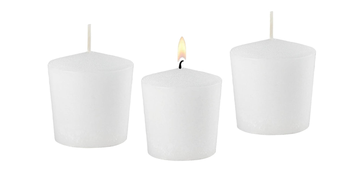 15 Hour Tapered Votives Unscented Premium - for Food Warmer, Church Candles, Home Decoration, Restaurant, Table Top Lights and Weddings (White, Tapered 15 Hour - Case of 144)