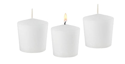 15 Hour Tapered Votives Unscented Premium - for Food Warmer, Church Candles, Home Decoration, Restaurant, Table Top Lights and Weddings (White, Tapered 15 Hour - Case of 144)