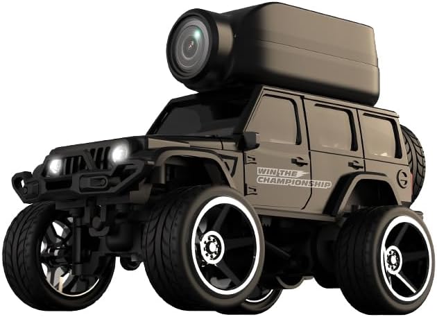 1:64 Scale RC Crawler with Camera Mini 4WD Off-Road Car Desktop Racing Vehicle Indoor 2.4G Remote Control Car Racing Model Adjustable Speed for Adults -KF32