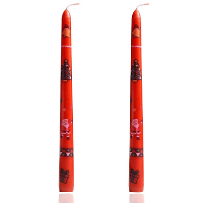 2 Pack Taper Candle 10 Inch A Printed Candles,Candlesticks Unscented Tapered Candl Set for Decor Wedding Party Dinner,Valentine's Day,Various Festivals to Celebrate (A Printed Candle, Red)