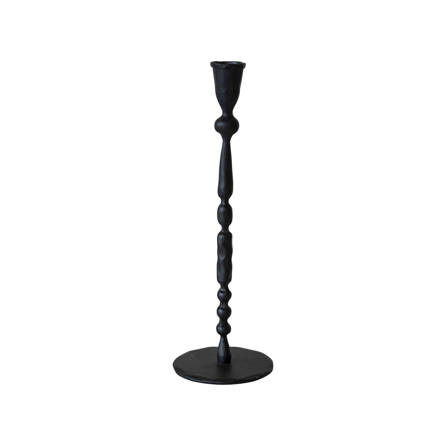 Creative Co-Op Decorative Hand-Forged Metal Taper Holder, Black