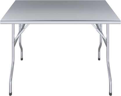 Express KitchQuip Premium Quality Stainless Steel Open Base Folding Utility Table - Folding Work Table for Commercial Kitchen, Restaurant, Hotel and Garage - NSF (24" x 60" Without Undershelf)
