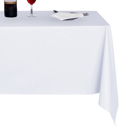 sancua 100% Waterproof Rectangle PVC Tablecloth - 60 x 120 Inch - Oil Proof Spill Proof Vinyl Table Cloth, Wipe Clean Table Cover for Dining Tables, Buffet Parties and Camping, White