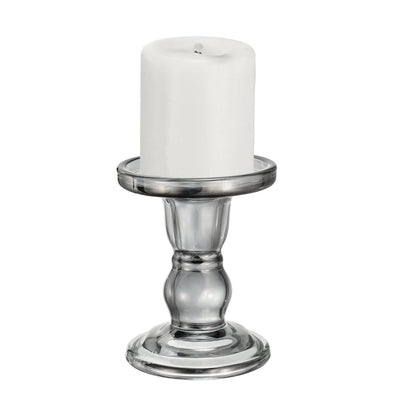 uxcell 11 cm Glass Candle Holder for Taper/Column Candles, Candle Holders Tealight Stand Candlestick for Tealight Wedding Table Centerpiece Home Decor, Smoke Gray