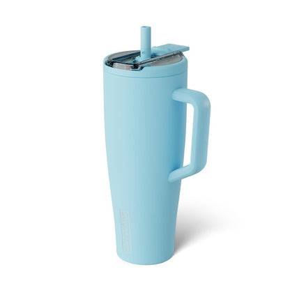 BrüMate Era Flip 40oz Tumbler with 100% Leakproof Covered Straw Lid | Hygienic Covered Straw | Insulated Stainless Steel Water Bottle with Handle | Cup Holder Friendly | BPA-Free (Glacier)