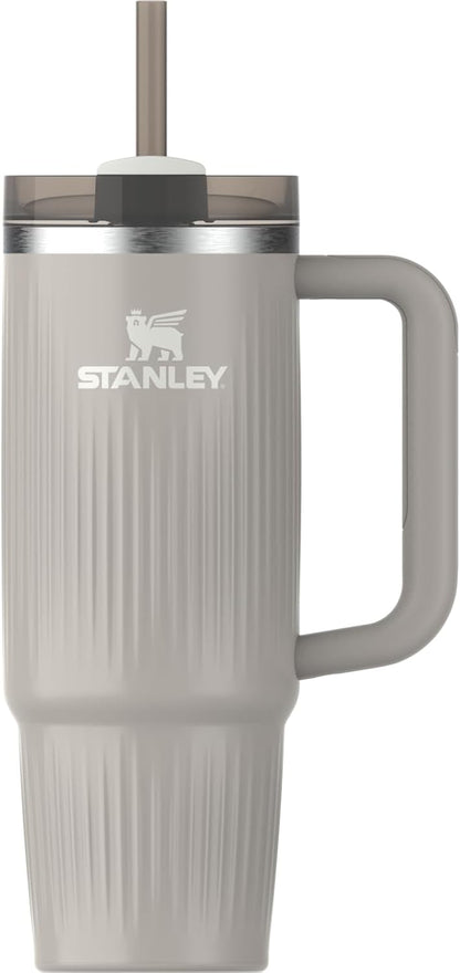 STANLEY Quencher H2.0 Tumbler - 30 oz Insulated Stainless Steel with Handle & Straw | BPA-Free Fluted Ash Gloss