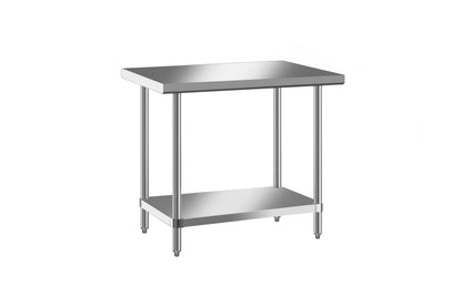 Allmont ALL16GWT2448 24" x 48" Stainless Steel Work Table, Silver