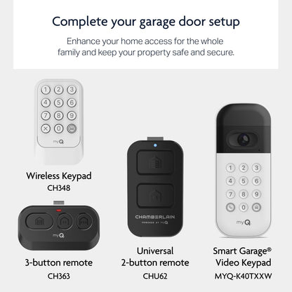 Chamberlain RJO101MC Ultra-Quiet Wall Mount Garage Door Opener with Battery Backup, myQ Smart Wi-Fi Control, LED Lighting System, Space-Saving Design for Quiet Operation
