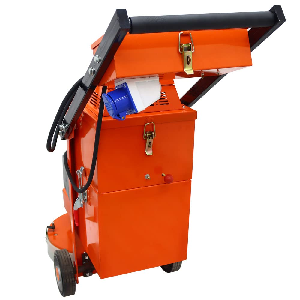 INTSUPERMAI Concrete Floor Polisher Hand-push Concrete Grinding Machine Cement Ground Grinder Floor Grinder Ground Polishing Machine for Restore New and Old Ground Vacuum Dust with Built-in Fan 220V