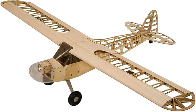 Viloga RC Balsa Airplane Kit Piper Cub J3 Laser Cut 46 Wooden Model Airplanes Kits to Build for Adults DIY Unassembled RC Plane for Hobby Fly (KIT Only)