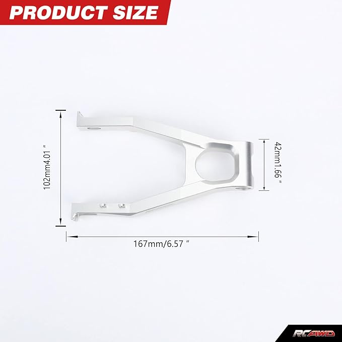 for Losi Promoto MX 7075 Rear Swing Arm Adjustable Wheelbase 1/4 Motorcycle RTR Pro Circuit Club MX Upgrades RCAWD Aluminum Parts # LOS264000 Silver