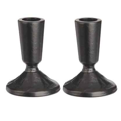 Mofunci Iron Taper Candle Holder Set of 2, Heavy Candlestick Holders Black Candle Holders for Table Centerpiece, Weddings, Mantel and Party Decor