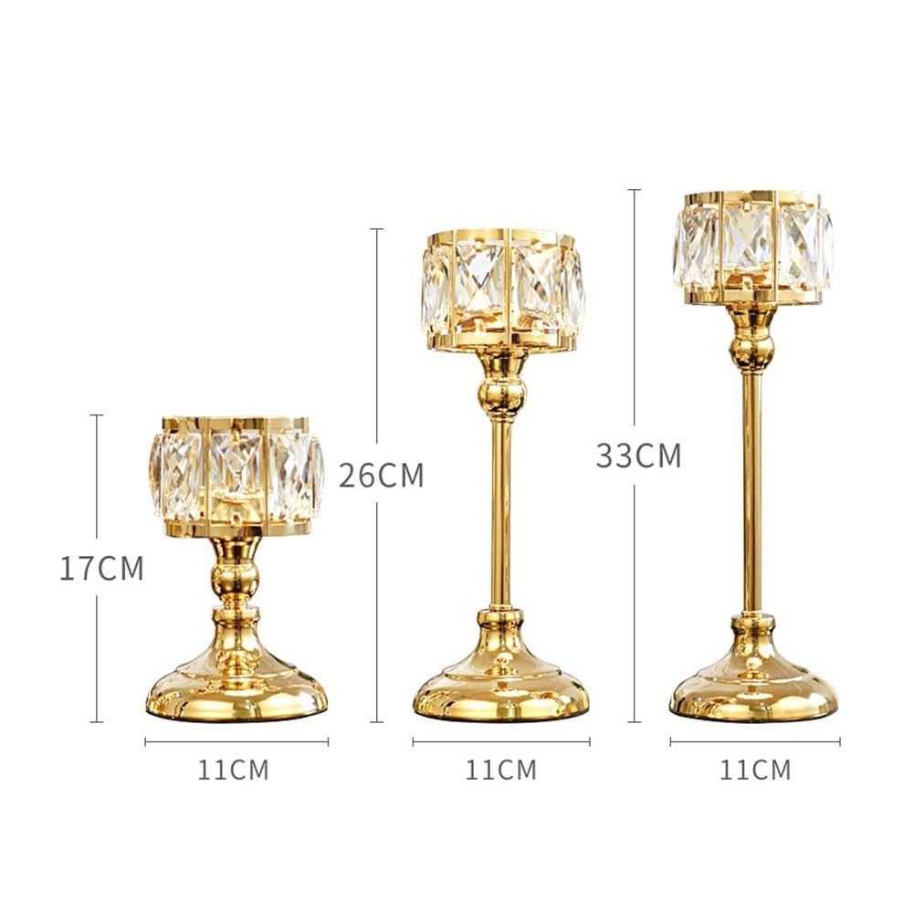 Candlestick Holders Simple Iron Glass Candlestick Modern Table Decoration Ornaments Candle Holder Candle Holders(Gold,Small)