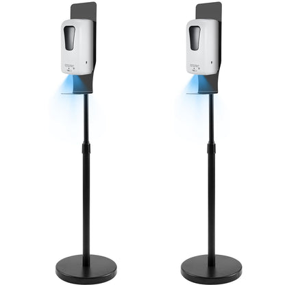 Blulu 2 Pack Automatic Hand Sanitizer Dispenser with Stand and Drip Catcher and Refillable Bottle Stand Sanitizing Station for Restaurants, Schools, Churches