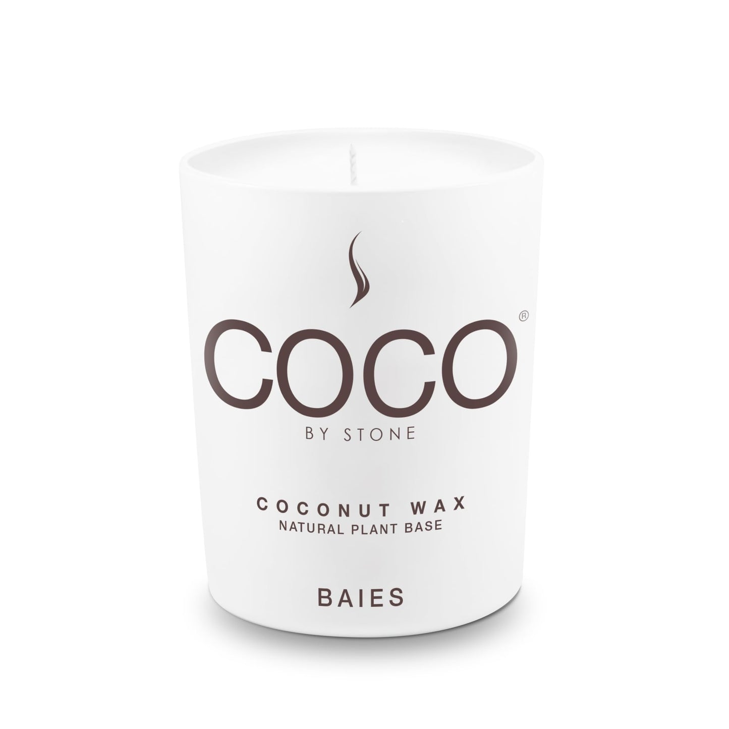 COCO by Stone 6.5oz Candle, Coconut Apricot Wax Candle for Home (Baies), Home Fragrance Product, 1-Wick Candle, Enhances Indoor Aroma, Vegan & Cruelty-Free, Clean Burning, Hand-Poured