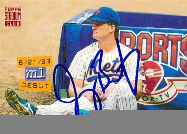 Sports Memorabilia Autograph Warehouse 247017 Jeromy Burnitz Autographed Baseball Card - New York Mets 1994 Topps Stadium Club - No. 201