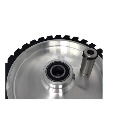 10 x 2" Belt Grinder Contact Wheel,Belt Sander Bearings Serrated Rubber Contact Wheels With 2 heavy Duty bearing 6205 RS