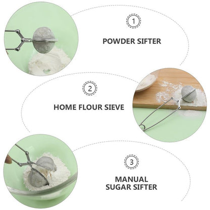 Zerodeko Stainless Steel Flour Spreader Screen 2-Pack Fine Mesh Strainers for Kitchen Baking Dusting Powdered Sugar Cocoa and Matcha 6.57 Inch Handheld Sifters