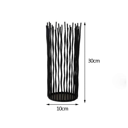 JOEUQK Wrought Iron Candle Holder Wedding Decor Hollow Ornaments Wavy Lines Black Candle Holder Candlelight Dinner Props Candle Accessory, 10 x 30cm