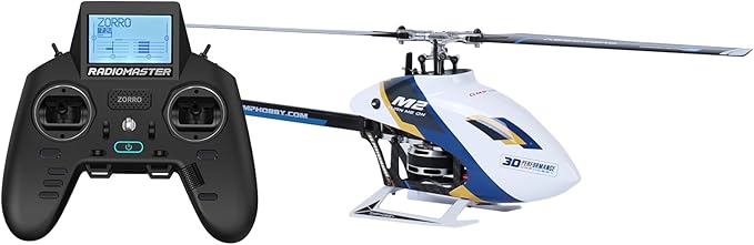OMPHOBBY M2 EVO MK2 Ready To Fly RC Helicopter Outdoor Dual Brushless Motors Direct-Drive 6CH Remote Control Helicopters for Adults 3D RC Plane with Remote Control Mini Drone RTF White