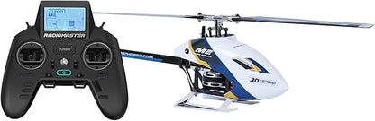 OMPHOBBY M2 EVO MK2 Ready To Fly RC Helicopter Outdoor Dual Brushless Motors Direct-Drive 6CH Remote Control Helicopters for Adults 3D RC Plane with Remote Control Mini Drone RTF White