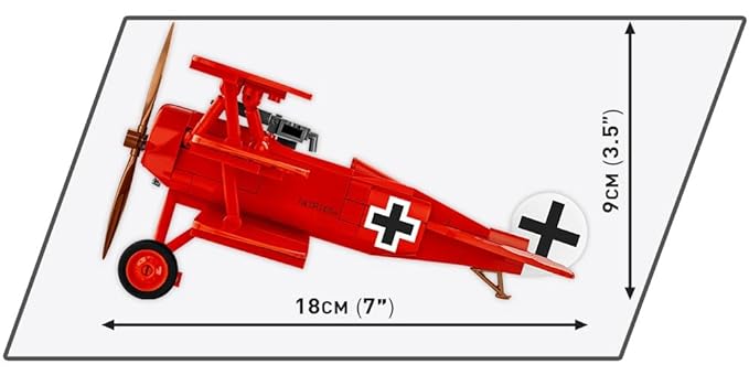 COBI Historical Collection: Great War Fokker DR.1 RED Baron Plane Building Set 221 Pieces