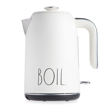 Rae Dunn Electric Hot Water Kettle - Stainless Steel Coffee Maker, Tea Kettle, Swivel Base, With Automatic Shut Off Boil-Dry Protection, Easy Pour Pitcher, 1500 Watt Boiling Power, 1.7 Liters, Cream