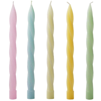 10in Spiral Taper Candles Set of 2 Pack Striped Tapered Candle, Decorative Threaded Candle for Dinner Party Wedding, Kitchen Decors, Christmas, Halloween (Spiral Light Pink, 10in)
