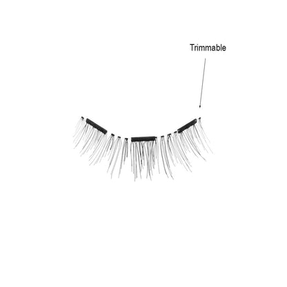 Lash'd Up Magnetic Eyelashes Without Eyeliner 3 Magnets (Can also be worn as Dual Magnets) Full Eye Snap-on Set Soft Faux Silk Vegan (Very Natural)