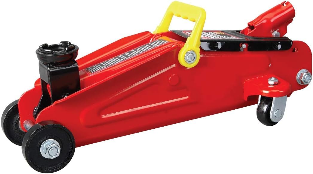 BIG RED T82001S Torin Hydraulic Trolley Service/Floor Jack Combo with 2 Jack Stands and Blow Mold Carrying Storage Case, 2 Ton (4,000 lb) Capacity, Red