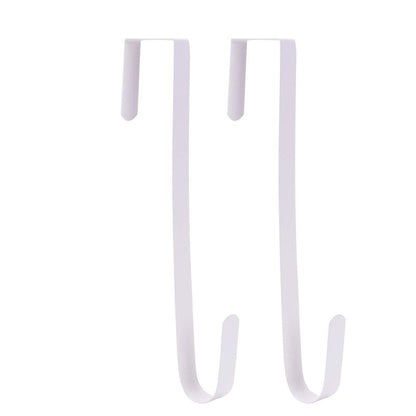 Sattiyrch 12" Wreath Hanger for Front Door,Steel Over The Door Hanger Hook,Wreath Door Hanger (White,2)