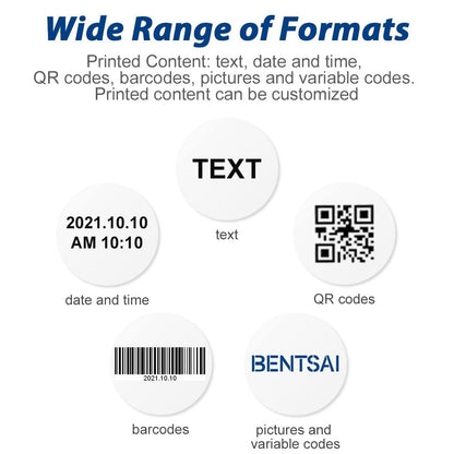 BENTSAI BT-HH6105B2 Handheld Inkjet Printer with 1/2 Inch Print Height Portable Handheld Printer for EXP Date, Batch Number, QR Code, Barcode, Logo on Carton Wood Fabric Plastic Metal (Black)