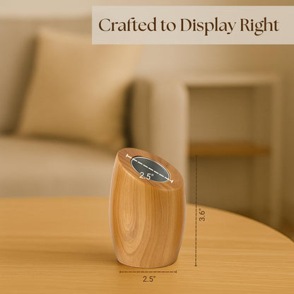 IXXORA Hand-Carved Teak Wood Pillar Candle Holder, Medium (2.5” x 2.5” x 3.6”) | Rustic Modern Wooden Candle Stand for Home Decor, Table Centerpiece, Living Room, Fireplace Mantel & Gifts