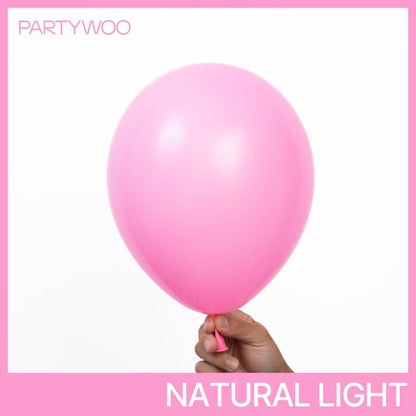 PartyWoo Pink Balloons 101pcs 12 Inch Matte Pink Balloon Arch Kit for Girl Baby Shower Gender Reveal Wedding Bachelorette Engagement Birthday Princess Butterfly Themed Party Decorations Pink-Y11