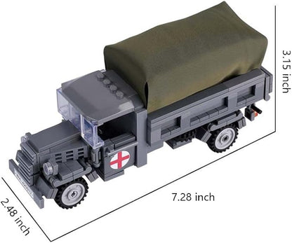 World War II Building Blocks Toy Military German Blitz Truck Building Toy 260PCS Brick Toy for Kids Aged 6-14 Compatible with LEGO.