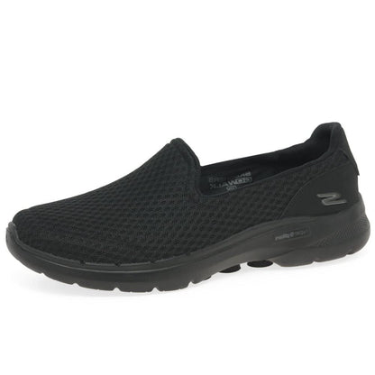 Skechers Women's Go Walk 6-Big Splash Sneaker, Black, 9