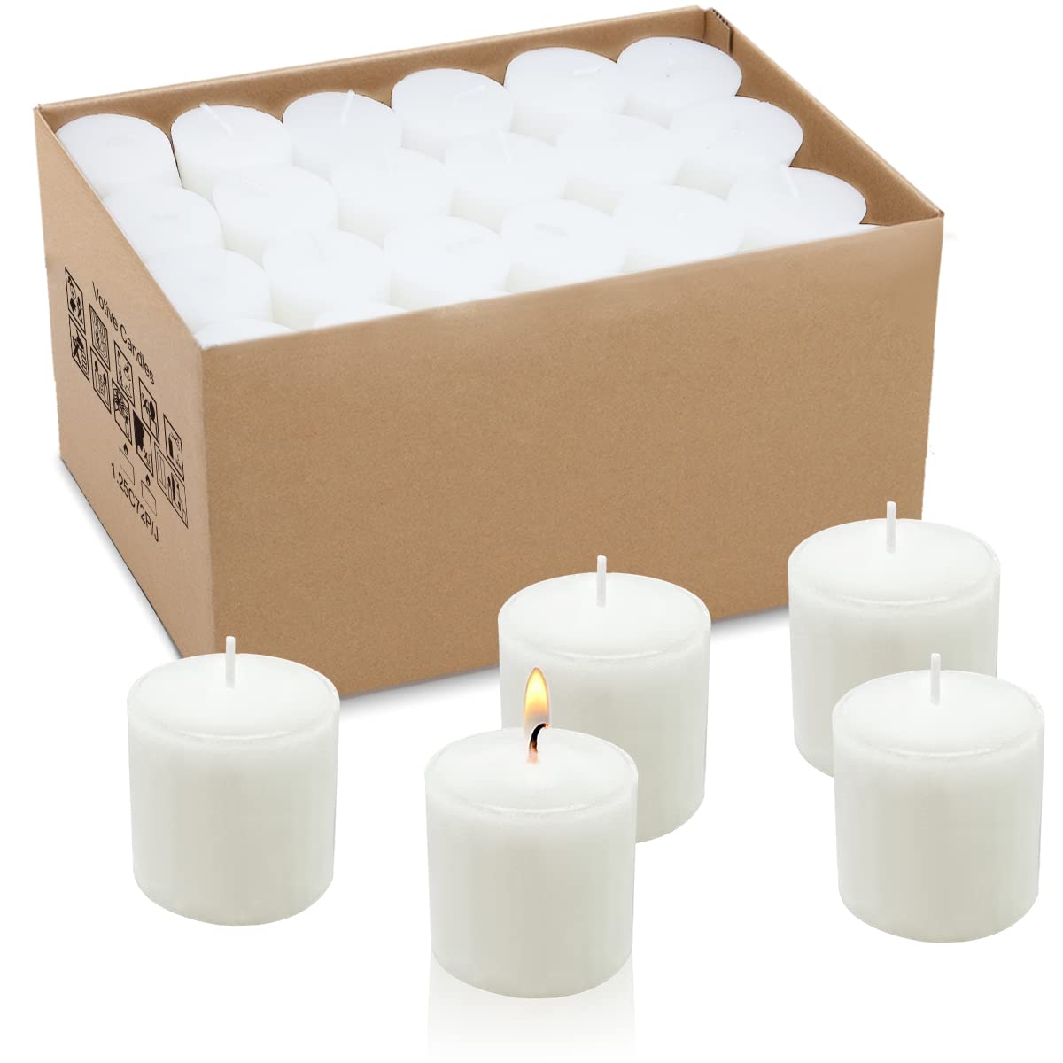 Yusevot Unscented White Votive Candles Bulk, 36 Packs Small 1.5 inch Wax Candles for Wedding, Party, Holiday & Home, 10 Hours Burning