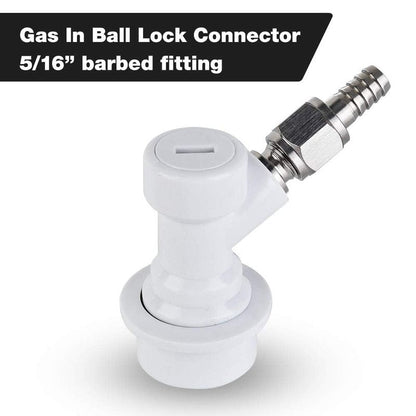 Ball Lock Keg Disconnect Quick Ball Lock MFL Disconnect Flared 5/16” Gas 1/4” Liquid Barbed Stainless Swivel Nuts for Corny Keg Post Ball Lock Keg Fittings for Homebrew with Clamps