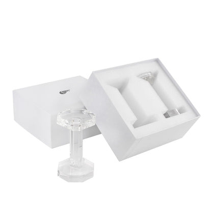 kitCom Crystal Candle Holders Set of 2, 6.1 Inch Tall Crystal Candlestick Holders for Taper, Long Candles - Home Decoration, Wedding, Housewarming and Graduation Gifts