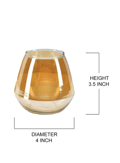 Serene Spaces Living Set of 24 Amber Flower Modern Glass Vase for Wedding, Home Decor, Living Room, Kitchen, Table Decorative Tealight Holder Centerpiece