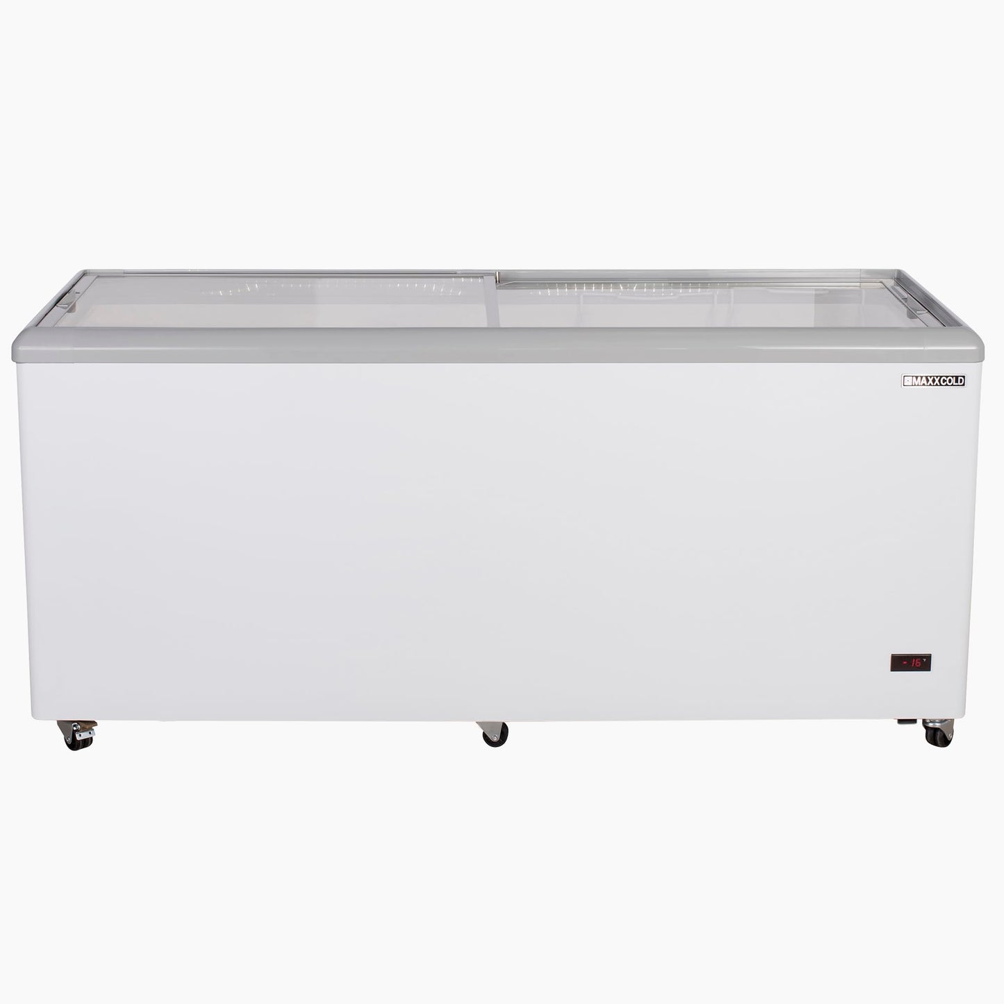 Maxx Cold MXDC-12 Commercial Ice Cream Dipping Cabinet Freezer with Curved Glass, Holds up to Twenty Two (22) Flavor Tubs, 70-Inch, White