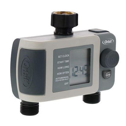 2-Outlet Programmable Hose Faucet Timer