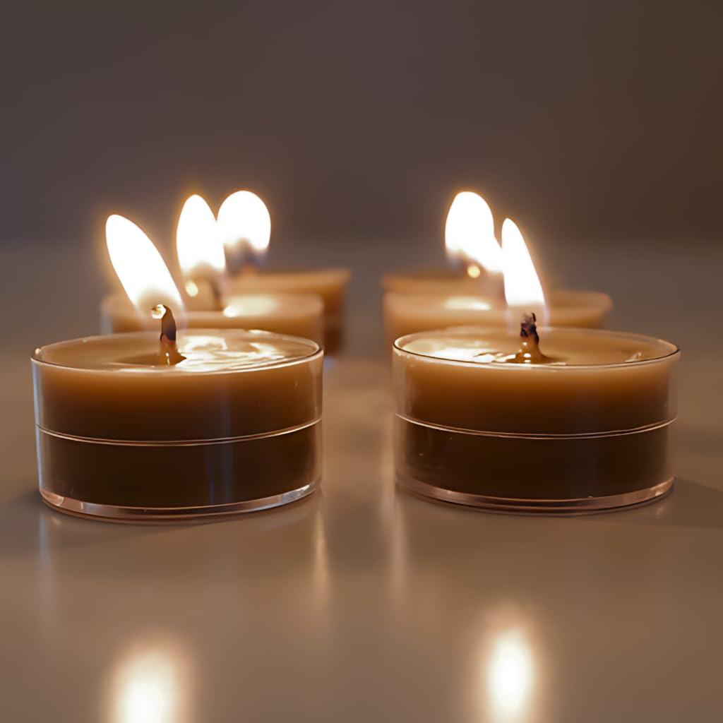 Candlestock Real Bayberry Tealight Candle 6 Pack – Pure Bayberry and Pure 100% USA Beeswax Blend – Dripless Tealight Candle Set