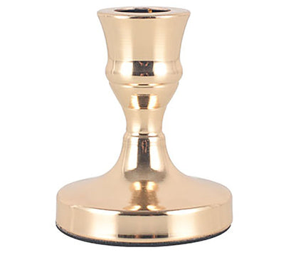 Gold Candle Holder with Stable Base, 3.3 Inch Alloy Holder for Taper Candles, Wedding, Dinning, Party Decoration (Gold)