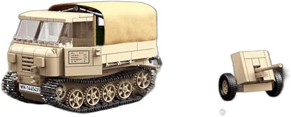 General Jim's WW2 Armored Vehicle Building Block Set - RSO/01 Track Tracker &amp 37mm Anti-Tank Set - 606 Pieces